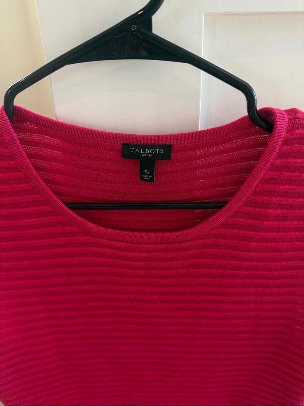 Talbots Ribbed Sleeveless Knit Tank in Bright Berry - Picture 2 of 3